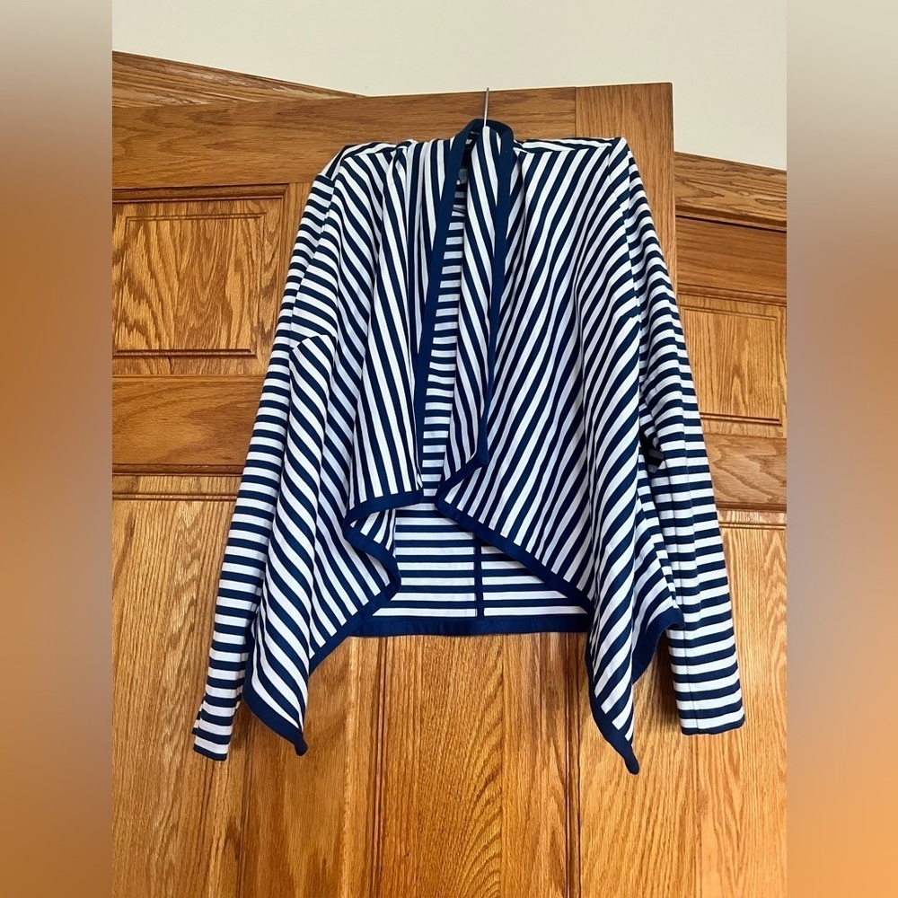 NY Collection - Striped Spandex Cardigan